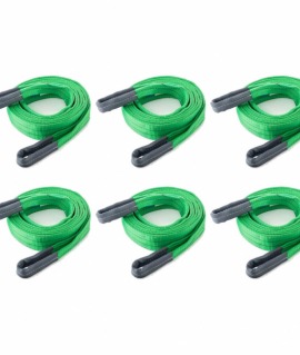Kit com 6 Cinta de Elevação De Carga 4 Metros x 2 Toneladas - Verde