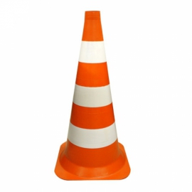 Cone de sinalização - altura de 50 cm - branco / laranja