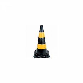 Cone de sinalização - altura de 75 cm - preto / amarelo