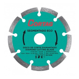 Disco Diamantado Segmentado Eco - 4 Polegadas - 20MM - 61699 - Cortag