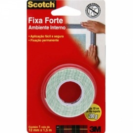 Fita Dupla Face de Espuma Scotch Fixa Forte - 3m