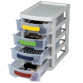 Gaveteiro de Mesa Com 4 Gavetas Pequenas - GVP4 - Multbox