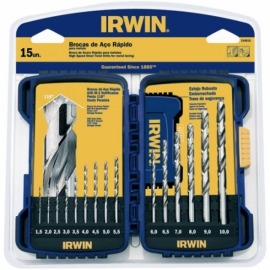 Jogo de Brocas HSS 1,5 a 10mm Com 15 Peças - Irwin