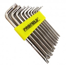 Jogo de Chave Torx 10 Peças  T9 a T50 - Longa - Profield