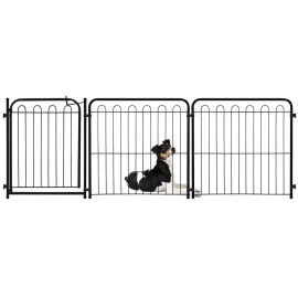 Cercado Portão Cães Pet Cachorro - 2 Módulos + Portão - 65x69Cm - Preto - 30.012.02 - Petmix