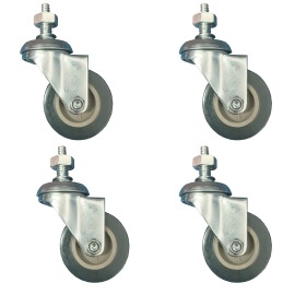 KIT COM 4 RODÍZIOS 2POL FIXO *PVC* - JST