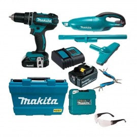 Kit Parafusadeira DHP482SY e Soprador DCL180Z - Com 2 Baterias e 1 Carregador -  Makita