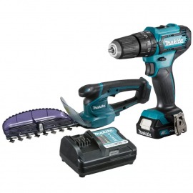 Kit Parafusadeira HP333DWYX3 + Aparador a Bateria UH201DZ 12v - Makita