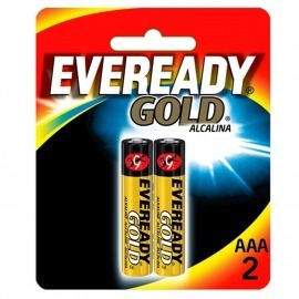 Pilha Alcalina Gold Palito AAA - com 2 Unidades - Eveready