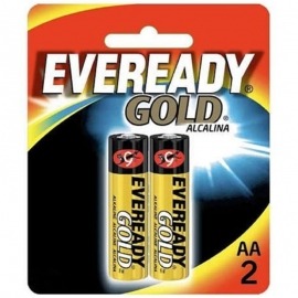 Pilha Alcalina Gold Pequena AA - Com 2 Unidades - Eveready